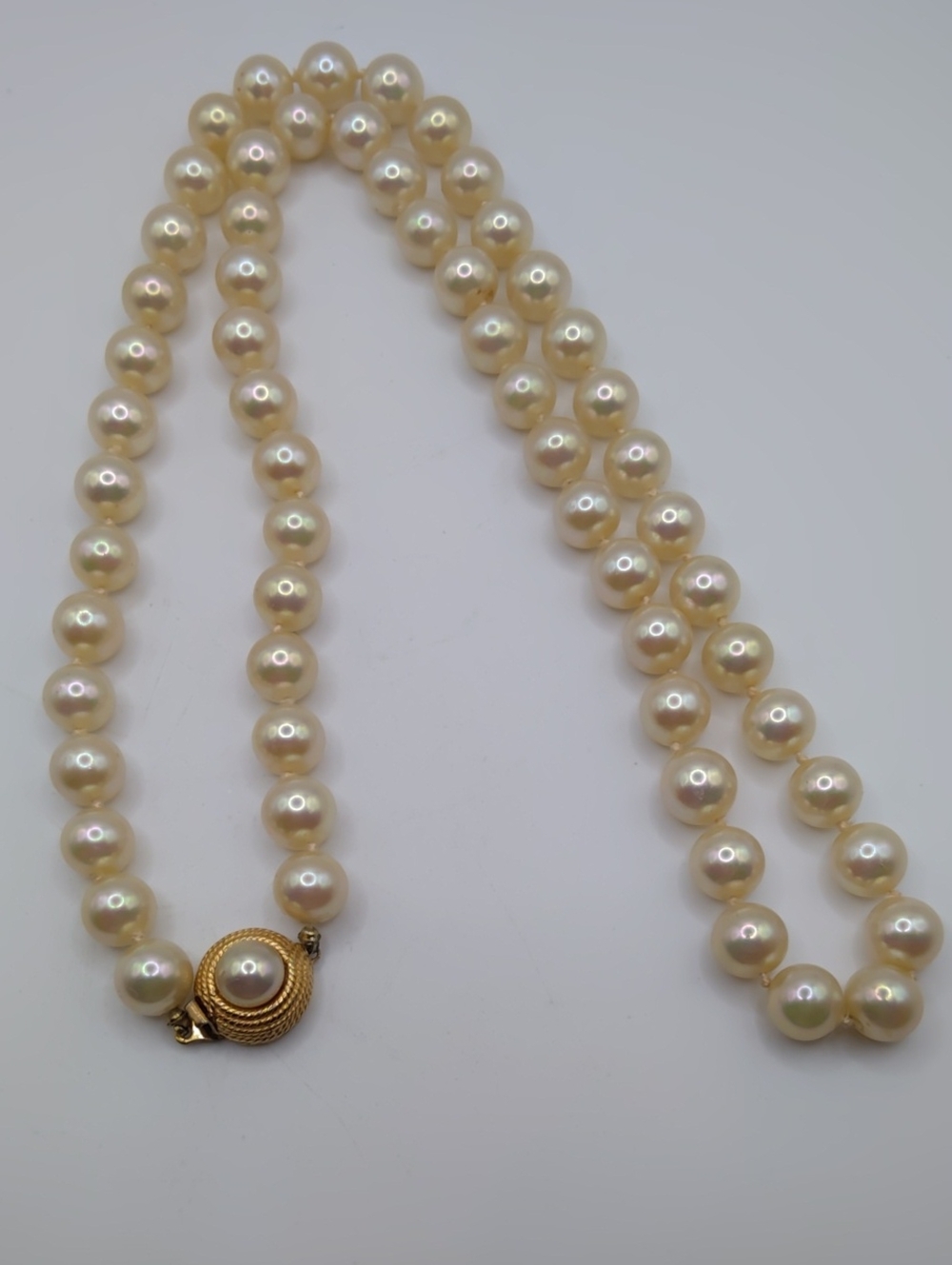 Ciner Cream Colored Glass Pearl Necklace